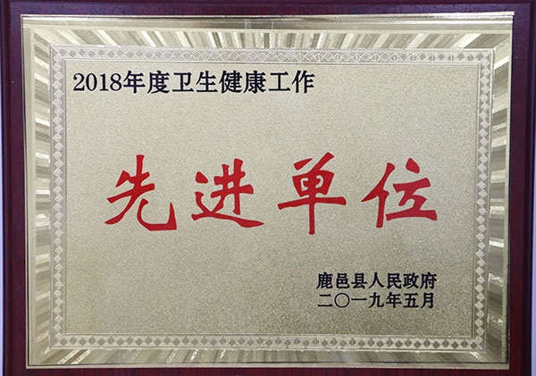 2018年度卫生健康工作先进单位